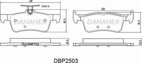 Danaher DBP2503 - Тормозные колодки, дисковые, комплект autosila-amz.com