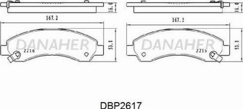 Danaher DBP2617 - Тормозные колодки, дисковые, комплект autosila-amz.com