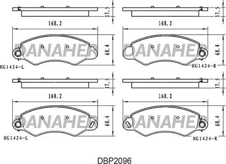 Danaher DBP2096 - Тормозные колодки, дисковые, комплект autosila-amz.com
