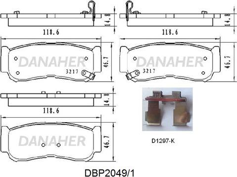 Danaher DBP2049/1 - Тормозные колодки, дисковые, комплект autosila-amz.com