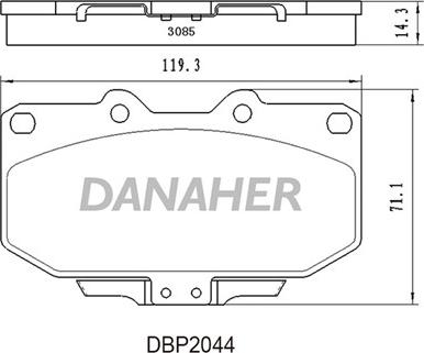 Danaher DBP2044 - Тормозные колодки, дисковые, комплект autosila-amz.com