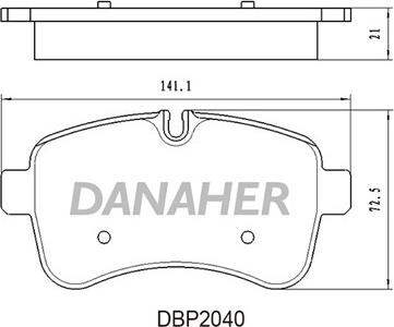 Danaher DBP2040 - Тормозные колодки, дисковые, комплект autosila-amz.com