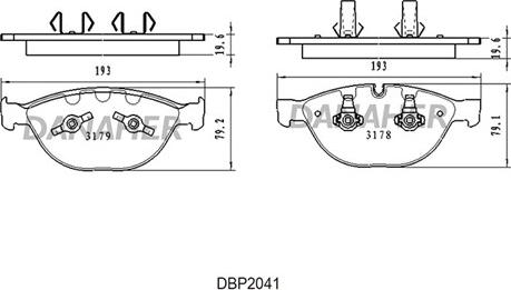 Danaher DBP2041 - Тормозные колодки, дисковые, комплект autosila-amz.com