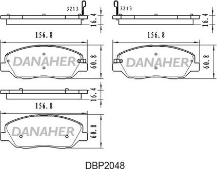Danaher DBP2048 - Тормозные колодки, дисковые, комплект autosila-amz.com