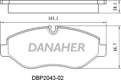 Danaher DBP2043-02 - Тормозные колодки, дисковые, комплект autosila-amz.com