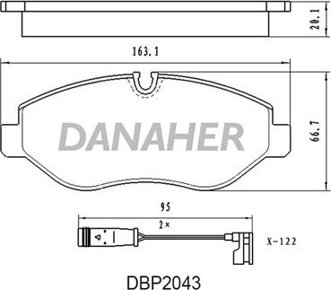 Danaher DBP2043 - Тормозные колодки, дисковые, комплект autosila-amz.com