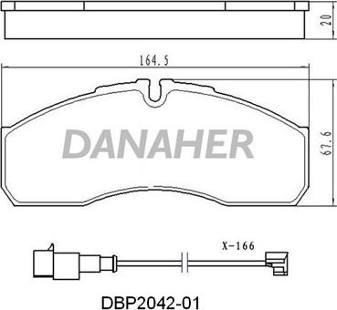 Danaher DBP2042-01 - Тормозные колодки, дисковые, комплект autosila-amz.com