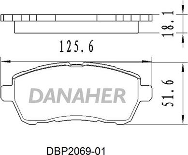 Danaher DBP2069-01 - Тормозные колодки, дисковые, комплект autosila-amz.com
