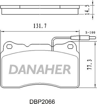 Danaher DBP2066 - Тормозные колодки, дисковые, комплект autosila-amz.com