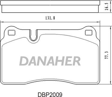 Danaher DBP2009 - Тормозные колодки, дисковые, комплект autosila-amz.com