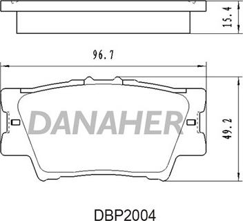 Danaher DBP2004 - Тормозные колодки, дисковые, комплект autosila-amz.com