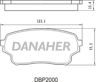 Danaher DBP2000 - Тормозные колодки, дисковые, комплект autosila-amz.com