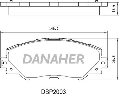 Danaher DBP2003 - Тормозные колодки, дисковые, комплект autosila-amz.com