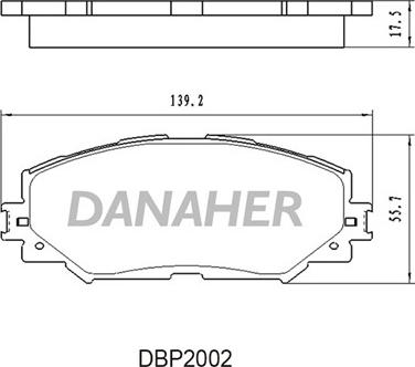 Danaher DBP2002 - Тормозные колодки, дисковые, комплект autosila-amz.com