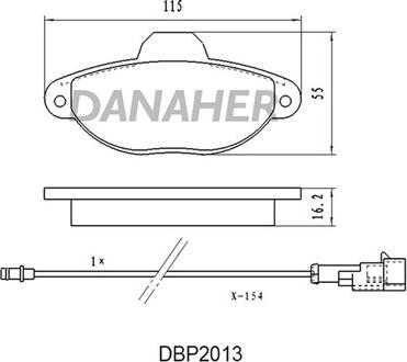 Danaher DBP2013 - Тормозные колодки, дисковые, комплект autosila-amz.com