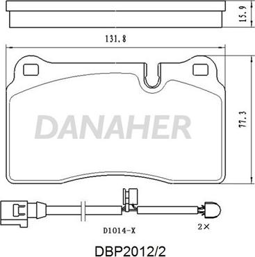 Danaher DBP2012/2 - Тормозные колодки, дисковые, комплект autosila-amz.com