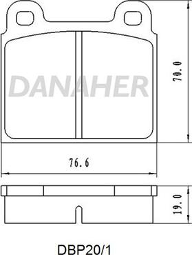 Danaher DBP20/1 - Тормозные колодки, дисковые, комплект autosila-amz.com