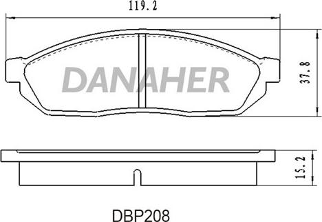 Danaher DBP208 - Тормозные колодки, дисковые, комплект autosila-amz.com