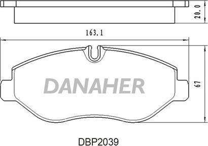 Danaher DBP2039 - Тормозные колодки, дисковые, комплект autosila-amz.com