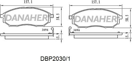 Danaher DBP2030/1 - Тормозные колодки, дисковые, комплект autosila-amz.com