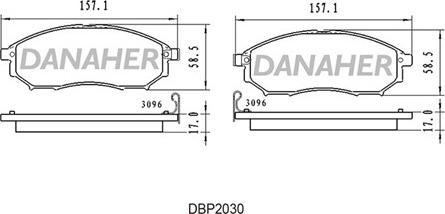 Danaher DBP2030 - Тормозные колодки, дисковые, комплект autosila-amz.com