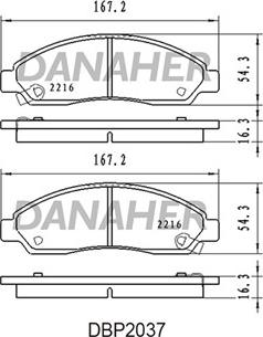 Danaher DBP2037 - Тормозные колодки, дисковые, комплект autosila-amz.com