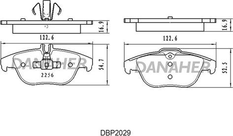 Danaher DBP2029 - Тормозные колодки, дисковые, комплект autosila-amz.com