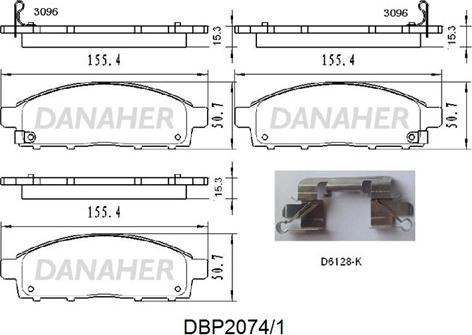 Danaher DBP2074/1 - Тормозные колодки, дисковые, комплект autosila-amz.com