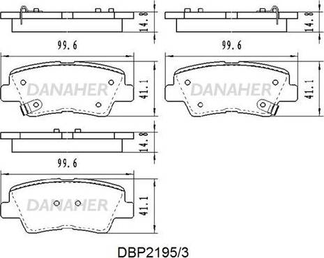 Danaher DBP2195/3 - Тормозные колодки, дисковые, комплект autosila-amz.com