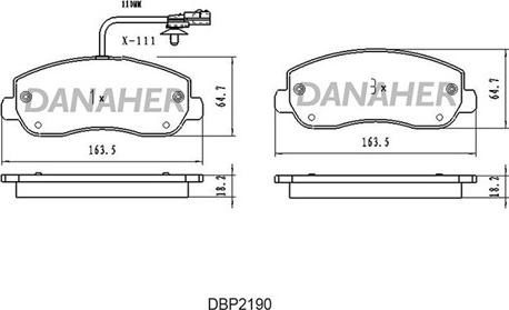 Danaher DBP2190 - Тормозные колодки, дисковые, комплект autosila-amz.com