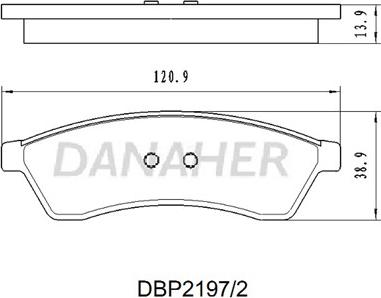 Danaher DBP2197/2 - Тормозные колодки, дисковые, комплект autosila-amz.com