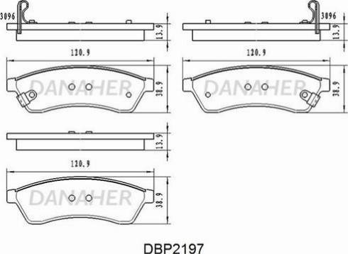 Danaher DBP2197 - Тормозные колодки, дисковые, комплект autosila-amz.com