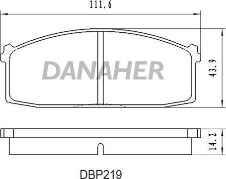 Danaher DBP219 - Тормозные колодки, дисковые, комплект autosila-amz.com