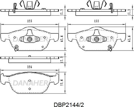 Danaher DBP2144/2 - Тормозные колодки, дисковые, комплект autosila-amz.com
