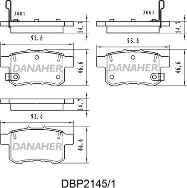 Danaher DBP2145/1 - Тормозные колодки, дисковые, комплект autosila-amz.com