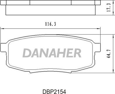 Danaher DBP2154 - Тормозные колодки, дисковые, комплект autosila-amz.com