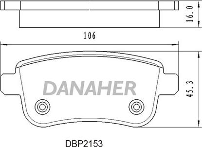 Danaher DBP2153 - Тормозные колодки, дисковые, комплект autosila-amz.com