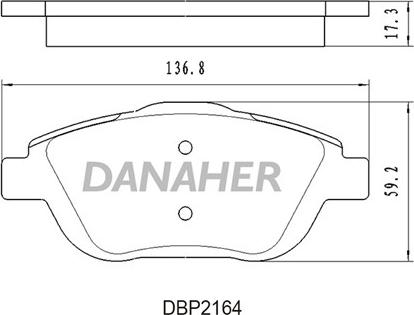 Danaher DBP2164 - Тормозные колодки, дисковые, комплект autosila-amz.com