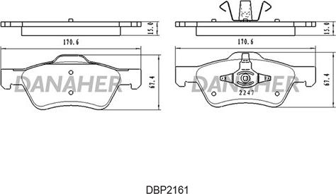 Danaher DBP2161 - Тормозные колодки, дисковые, комплект autosila-amz.com