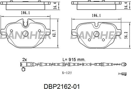 Danaher DBP2162-01 - Тормозные колодки, дисковые, комплект autosila-amz.com