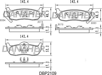 Danaher DBP2109 - Тормозные колодки, дисковые, комплект autosila-amz.com