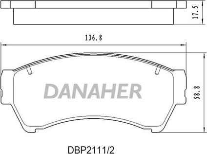 Danaher DBP2111/2 - Тормозные колодки, дисковые, комплект autosila-amz.com