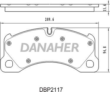 Danaher DBP2117 - Тормозные колодки, дисковые, комплект autosila-amz.com