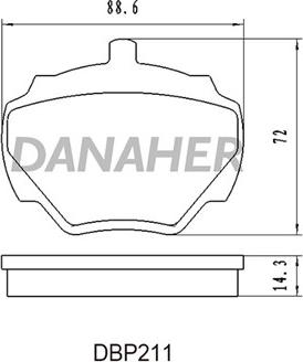 Danaher DBP211 - Тормозные колодки, дисковые, комплект autosila-amz.com