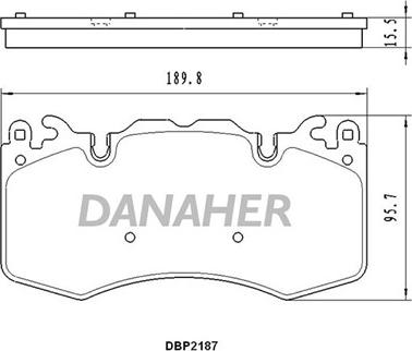 Danaher DBP2187 - Тормозные колодки, дисковые, комплект autosila-amz.com