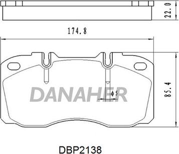 Danaher DBP2138 - Тормозные колодки, дисковые, комплект autosila-amz.com