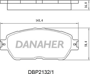 Danaher DBP2132/1 - Тормозные колодки, дисковые, комплект autosila-amz.com