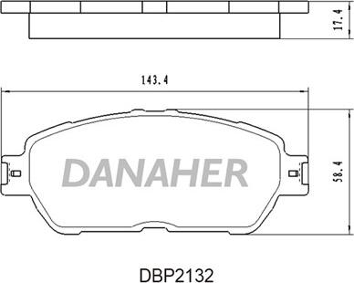 Danaher DBP2132 - Тормозные колодки, дисковые, комплект autosila-amz.com