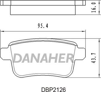 Danaher DBP2126 - Тормозные колодки, дисковые, комплект autosila-amz.com