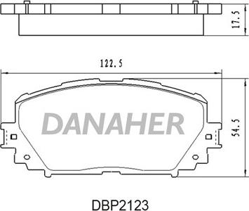 Danaher DBP2123 - Тормозные колодки, дисковые, комплект autosila-amz.com